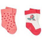 Baby Girls Red, White & Pink Socks ( 2 Pack ), , hi-res